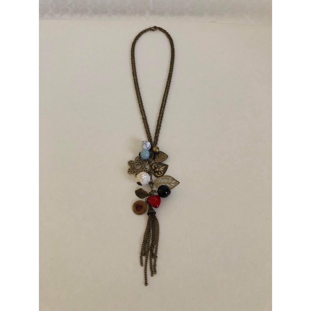 NWOT Bronze Flower and Leaf Necklace